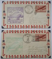 FFC US Stati Uniti 2 stupende lettere di Posta Aerea da Boston per Milano 1950